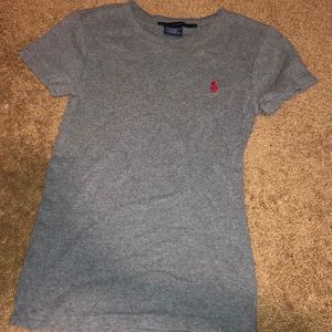 Gray Ralph Lauren polo tee